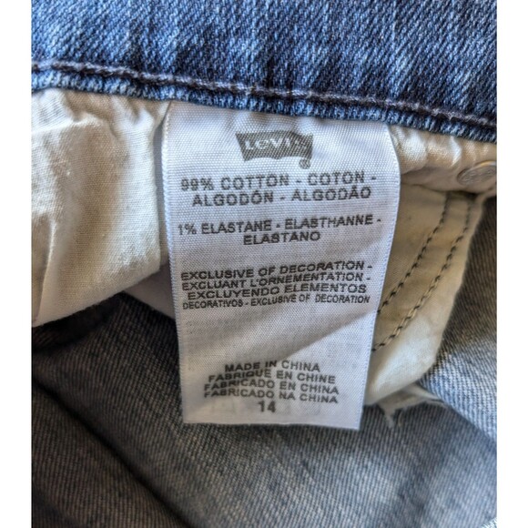 Levi’s Shorts Women 515 Bermuda Denim Jean Stretch High Rise Cuffed Sz 14 - Picture 6 of 10